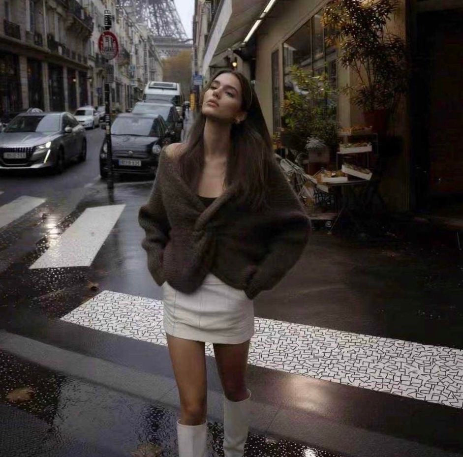 Flauschige Cross Pullover gestreift