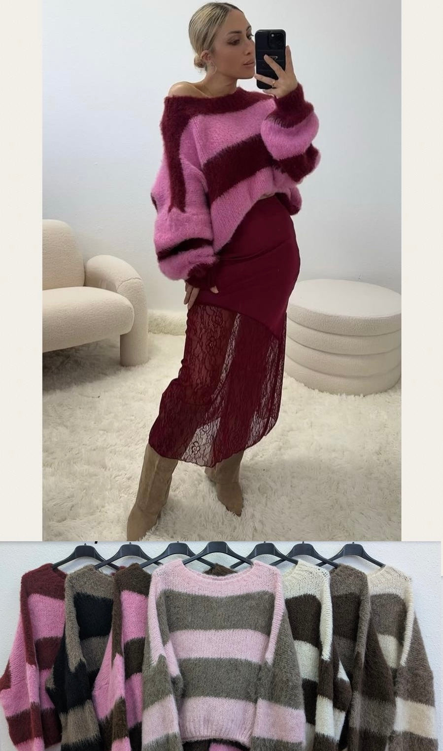 Kuscheliger Strickpulli in kurz