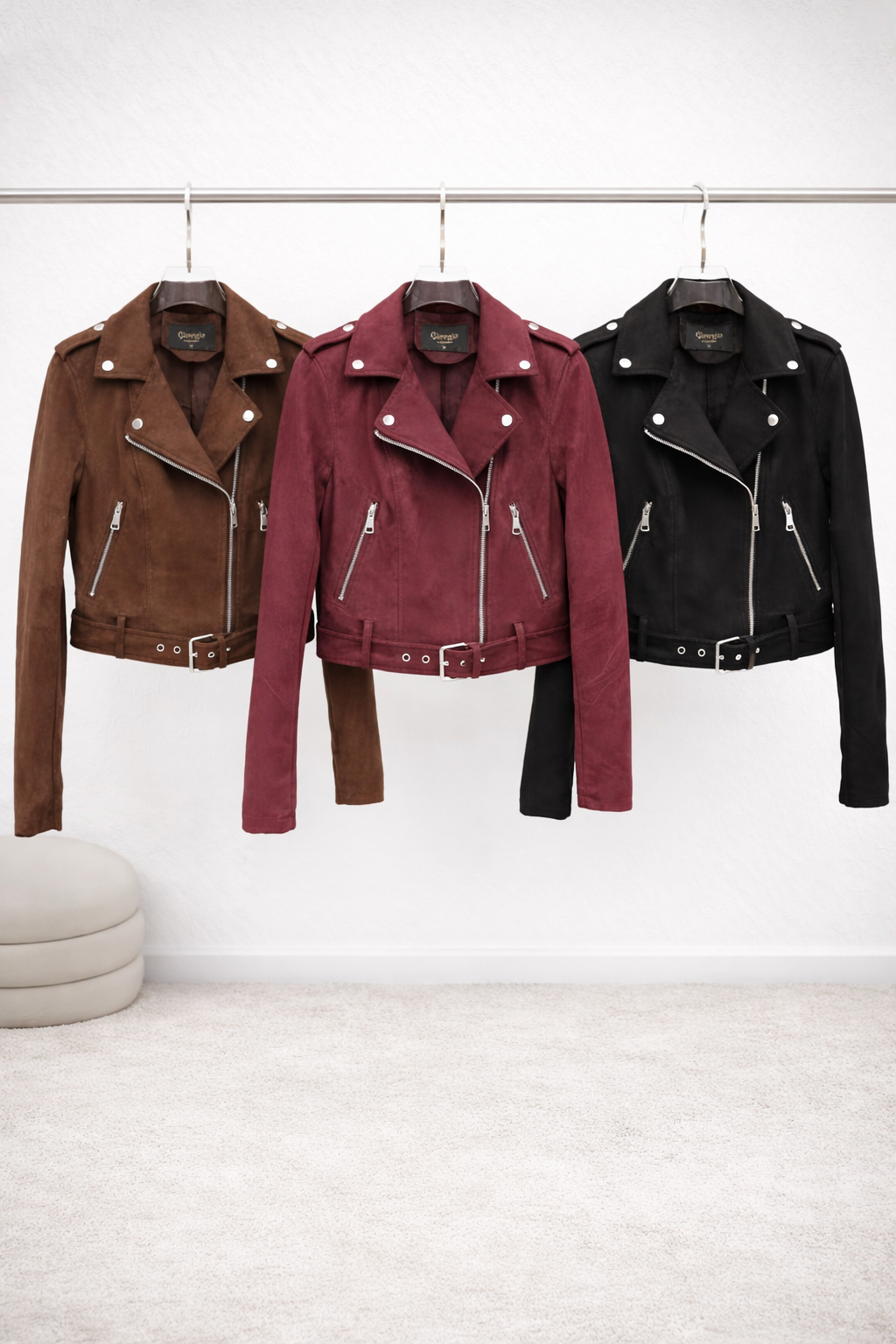 Bikerjacke in Velours-Optik – klassisch, modern, vielseitig