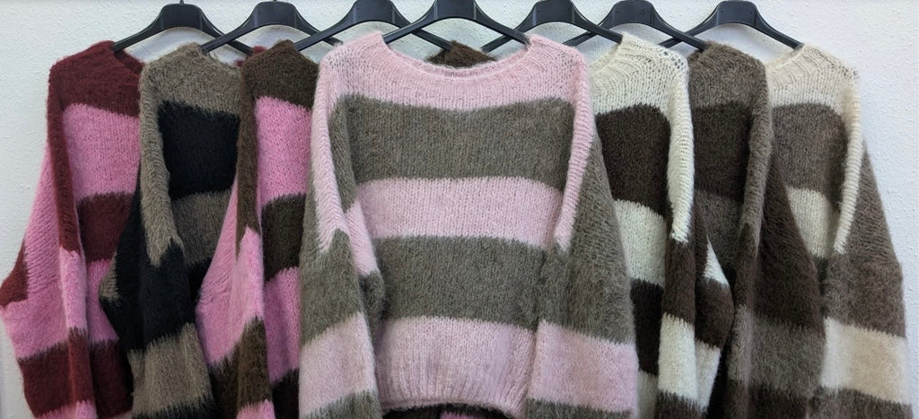 Oversize Strickpullover mit Streifen