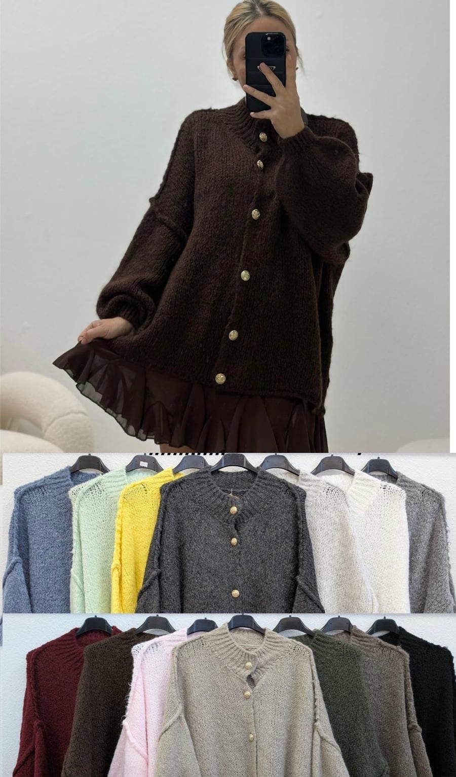 Strickcardigan mit Goldknöpfen