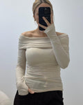 Off-Shoulder Langarm Top