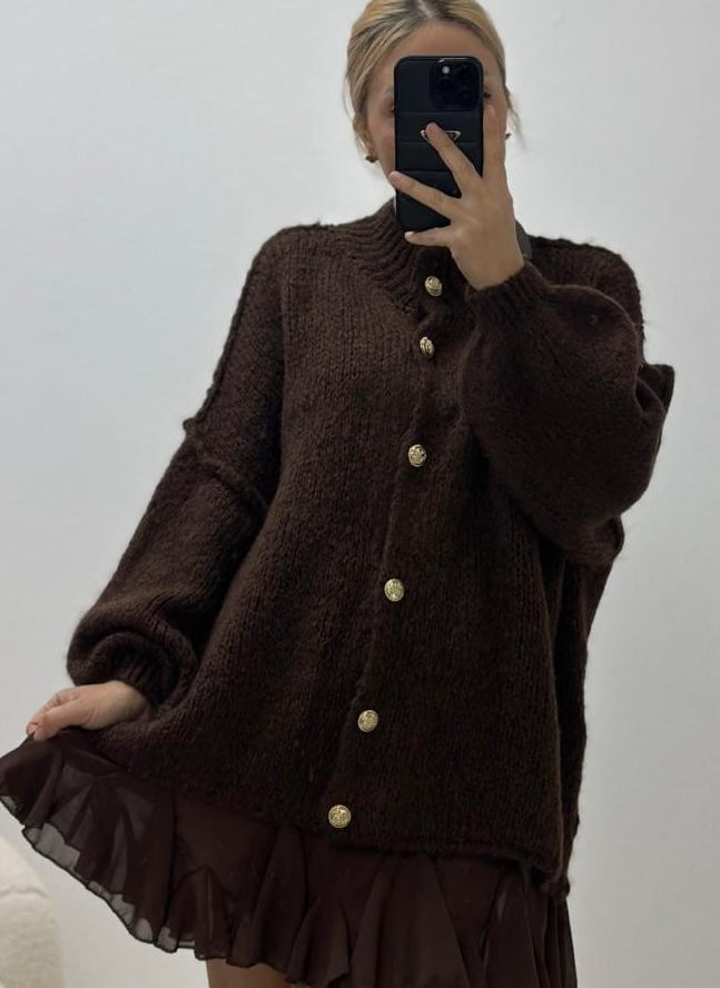 Strickcardigan mit Goldknöpfen